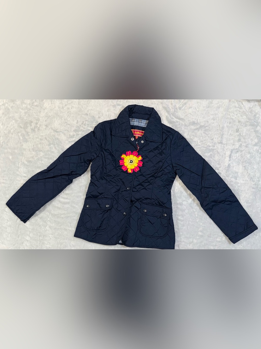 Dollhouse Navy Quilted Utility Jacket
